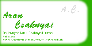 aron csaknyai business card